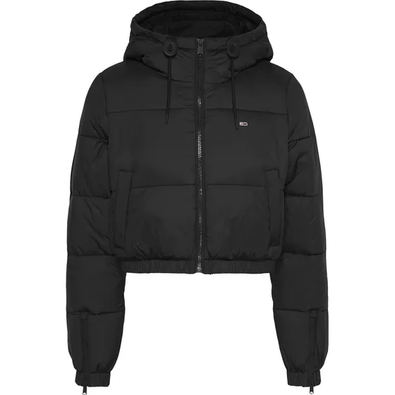 Chaqueta De Corte Cropped Con Logo Mujer Negro Tommy Jeans