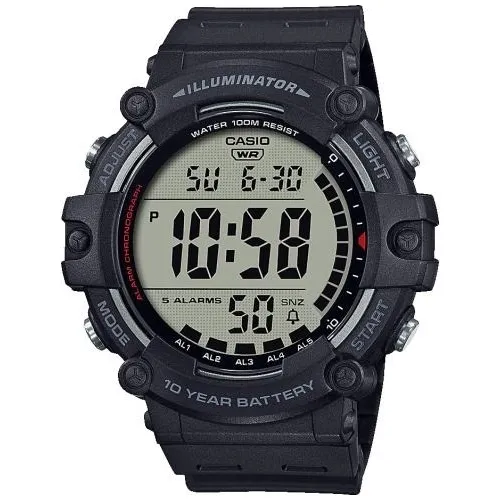 Reloj Pulsera Casio Youth Ae-1500 Negro, Digital, Fondo Gris