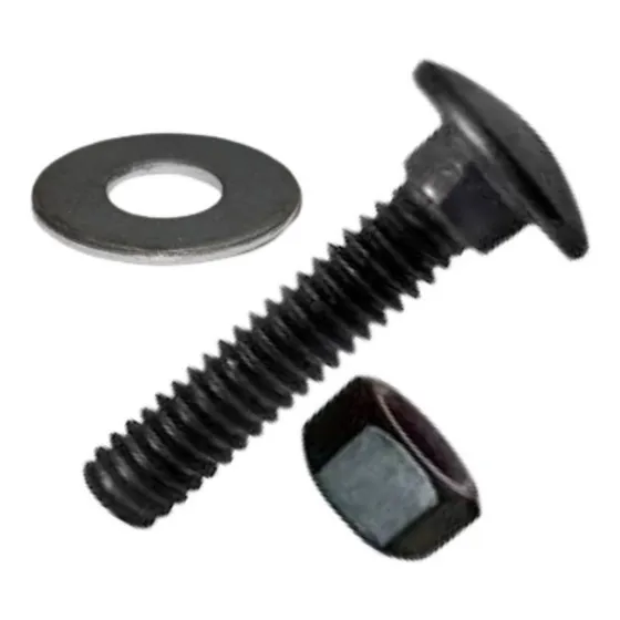 Perno Coche 1/4 X 3 Con Tuerca Negra Y Golilla (100 Und)