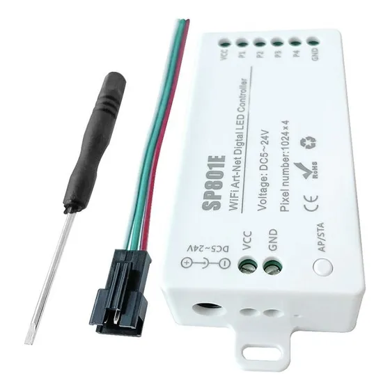 Controlador Sp801e Wifi Matriz 4096 Ws2811 Ws2812b Art-net