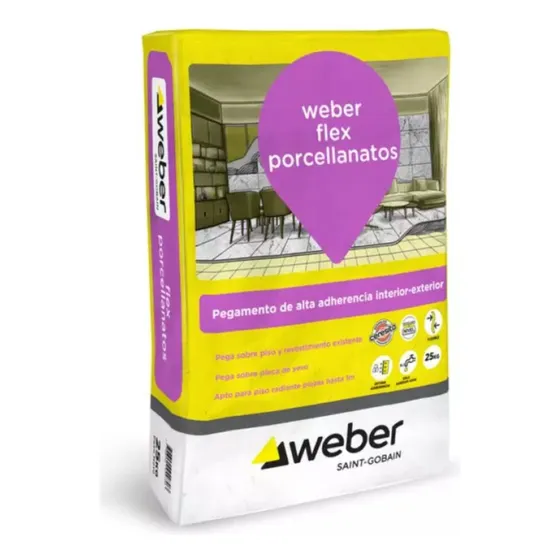 Pegamento Adhesivo Weber Flex Porcelanato X25kg
