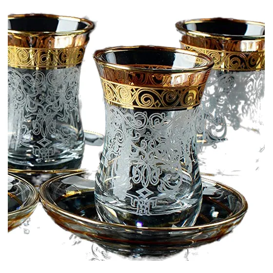 Juego 6 Vasos Té Turcos Vintage Mujeres Cristalería Fiesta