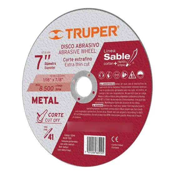 Disco Para Corte De Metal 7  X 2mm Truper (11586)