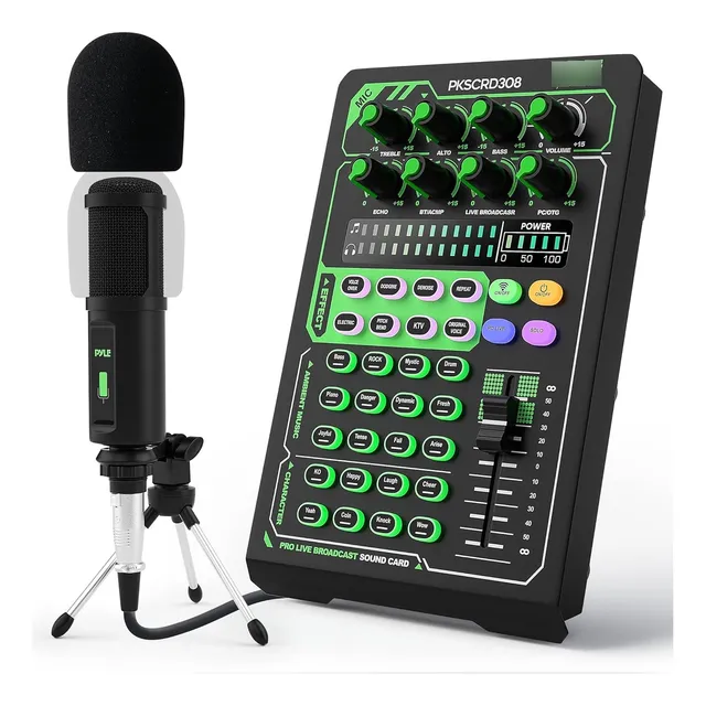 Tarjeta De Sonido Portátil Bluetooth De Transmisión En Vivo,