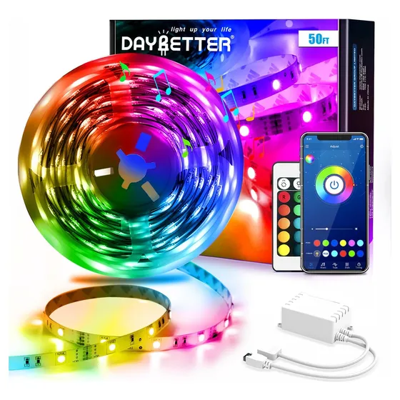 Tira De Luces Led Daybetter, Tiras Inteligentes De 50 Pies C