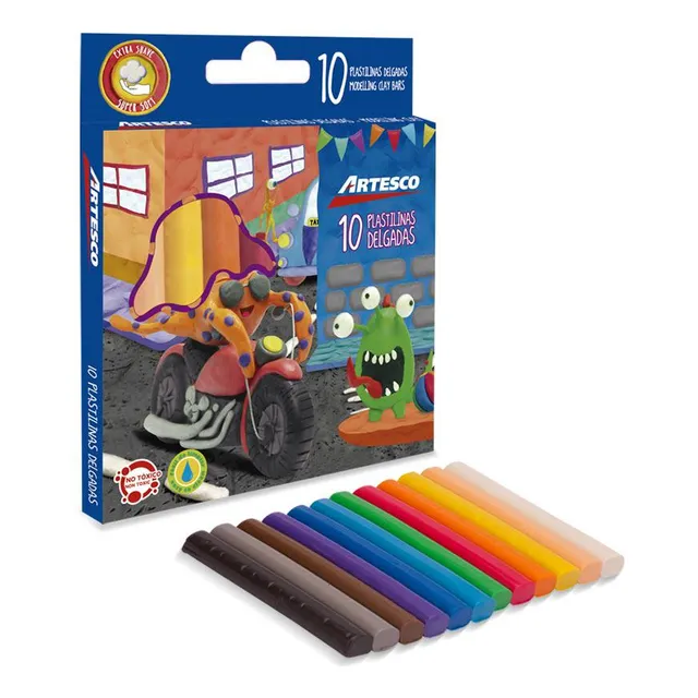 Plastilina Artesco Delgada X 10 Und