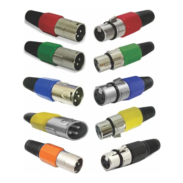100 Conector Para Canon Xlr 50 Macho+50 Jack Varios Colores