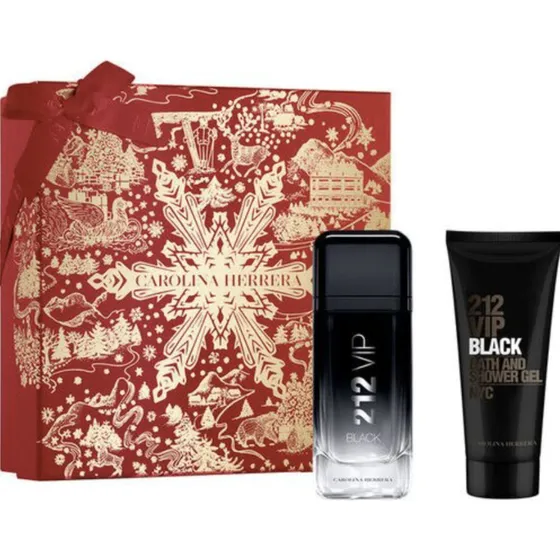 Set Perfume Ch 212 Vip Black Edp 100ml + Shower Gel Original