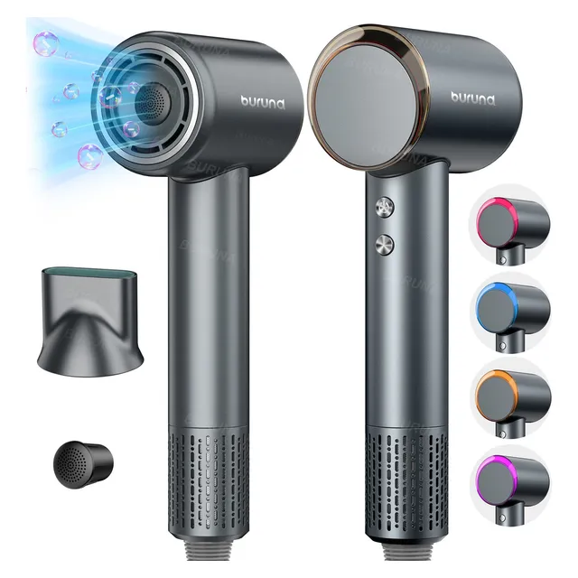 Secador De Cabello Buruna Profesional Alta Velocidad Lónico Con Led Secadora Cabello Secadora De Pelo Con Iones Secadora De Cabello Sin Ruido