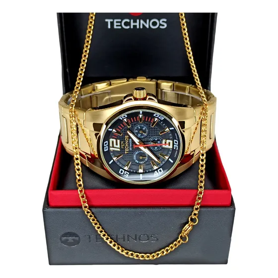 Relógio Technos Masculino Skymaster 6p79bv/1p Original Luxo