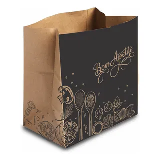 Saco Papel Kraft Desenhos G Delivery Ifood -32x32x19 C/50 Saco Papel Kraft Desenhos G Delivery Ifood -32x32x19 C/50