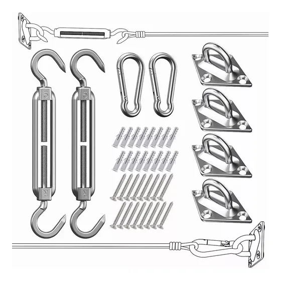 Kit Anclaje Herraje De Acero Inoxidable Para Toldo Vela