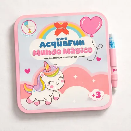 Livro Make+ Acquafun Mundo Do Mágico Educativo Pintar Com Água Infantil