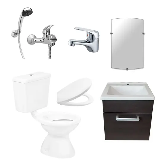 Sanitarios Juego Baño Vanitory Capea Griferia Bacha