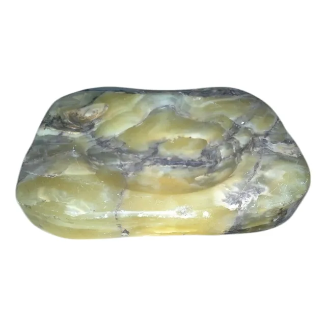 Cenicero De Mármol Verde Onix Rectangular 14.5 X 11.5 Cm.