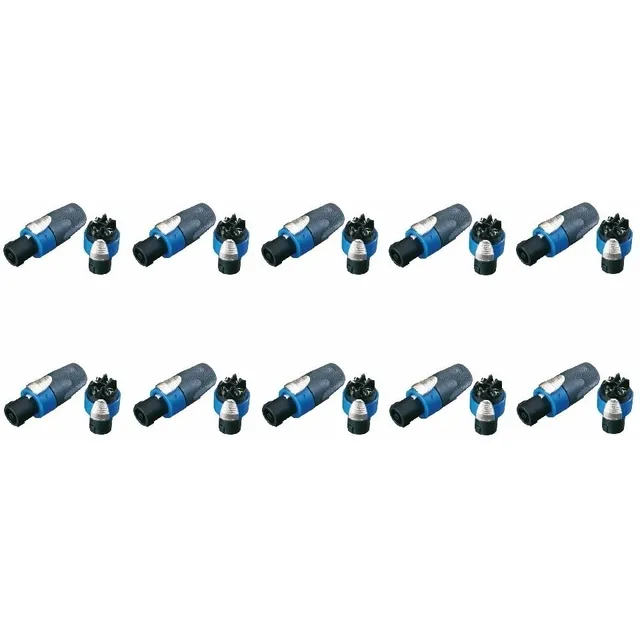 Pack De 10 Fichas Speakon A Cable De 4 Contactos Marca Cablelab Modelo Clc-s4mc Excelente Calidad