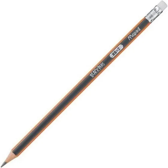 Lápices de escritura Maped Black Peps Hb con goma de borrar, color gris