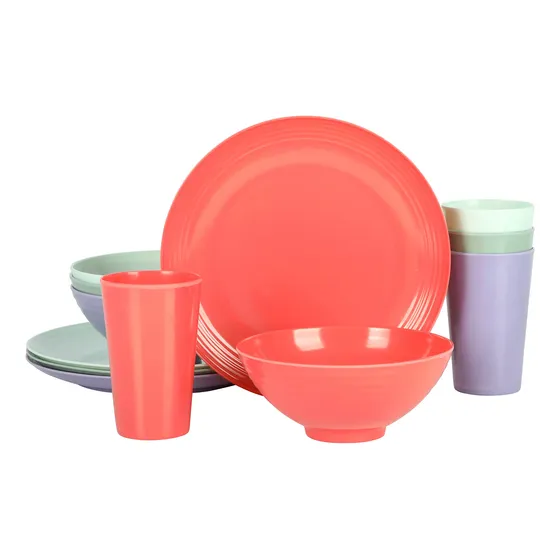 Set 12pzs Juego D Vajilla Melamina P/ 4 Personas Gibson Home