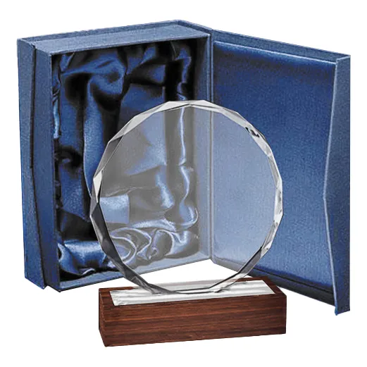 Galvano De Cristal Base De Madera Premium