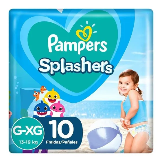 Fralda Splashers descartável para nadar XG com 10 unidades Pampers