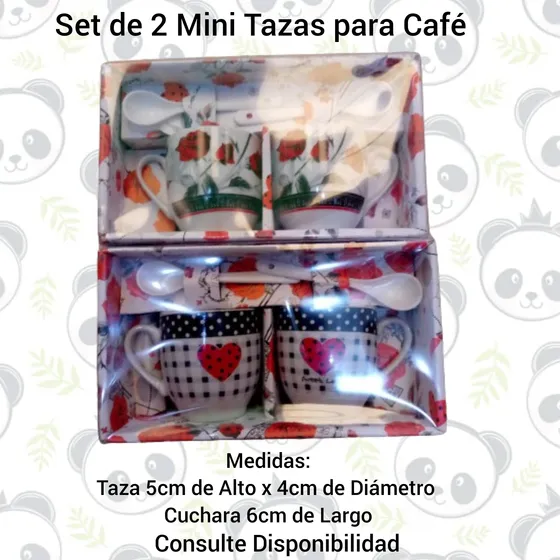 Set De 2 Tazas Cerámica Pequeñas Para Café / Tasas Taza 
