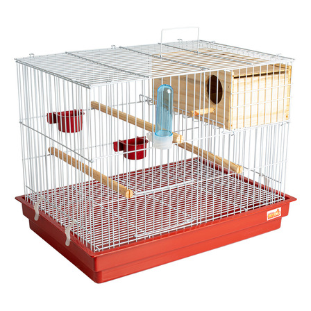 Gaiola Criadeira Para Calopsita Completa Madeira Jel Plast Cor Branco/vermelho Gaiola Criadeira Para Calopsita Completa Madeira Jel Plast Cor Branco/vermelho