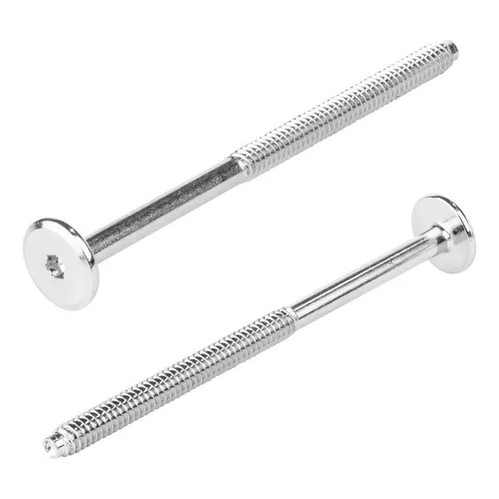 Tornillo Conector Union Niquelado Muebles 10cm X 1/4 100 Piezas FICUS.MX