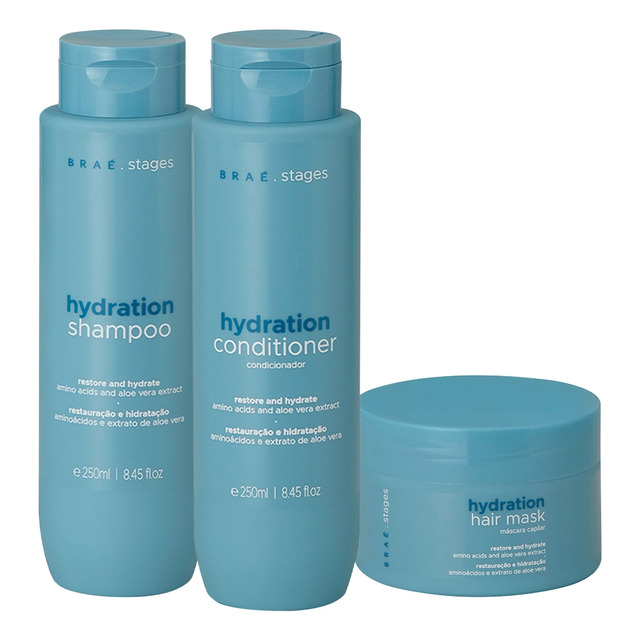 Kit Braé Stages Hydration Home Care (3 Produtos) Kit Braé Stages Hydration Home Care (3 Produtos)