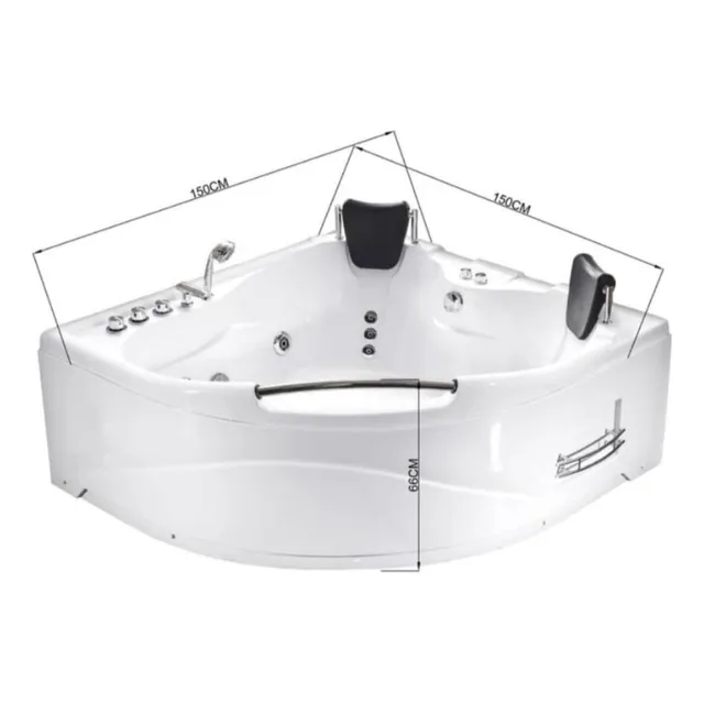 Jacuzzi Tina Hidromasaje 150x150x60 Cm 2 Personas 8 Jets