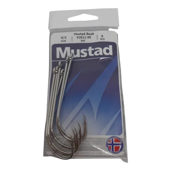 Set De Anzuelos De Pesca Mustad 92611 Número 08 En Blíster De 6 Unidades