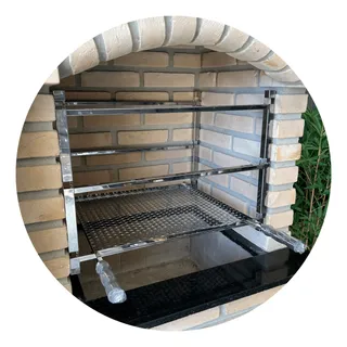 Suporte De Churrasqueira Inox Reforçado Para Grelha E Espeto Suporte De Churrasqueira Inox Reforçado Para Grelha E Espeto