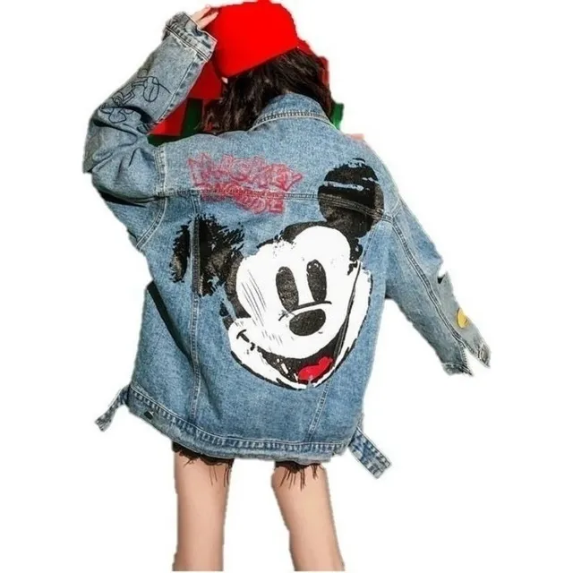 Mickey Mujer De Jean Para Chaqueta Mouse Negra