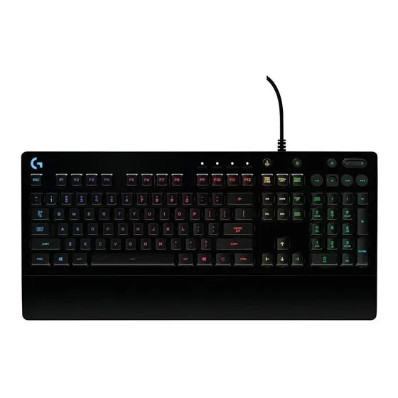 Teclado Logitech G Serie G QWERTY Romer-G inglés internacional color negro con luz RGB | Cuotas sin interés