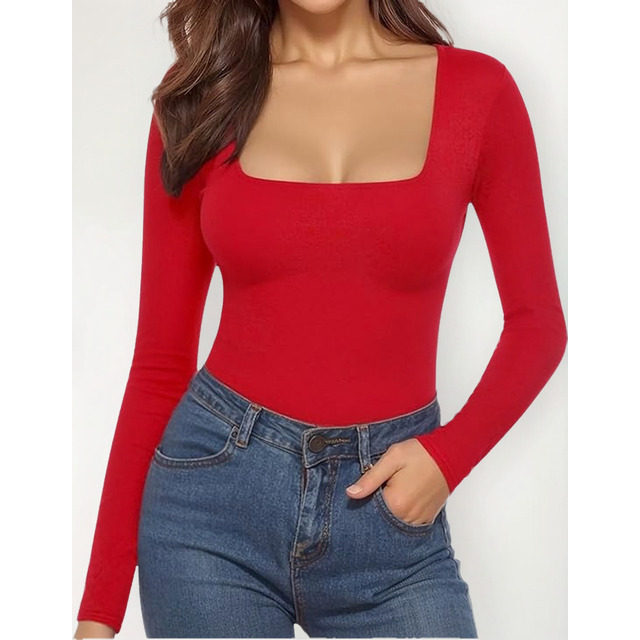Body Feminino Adulto Decote Quadrado Manga Longa Body Feminino Adulto Decote Quadrado Manga Longa