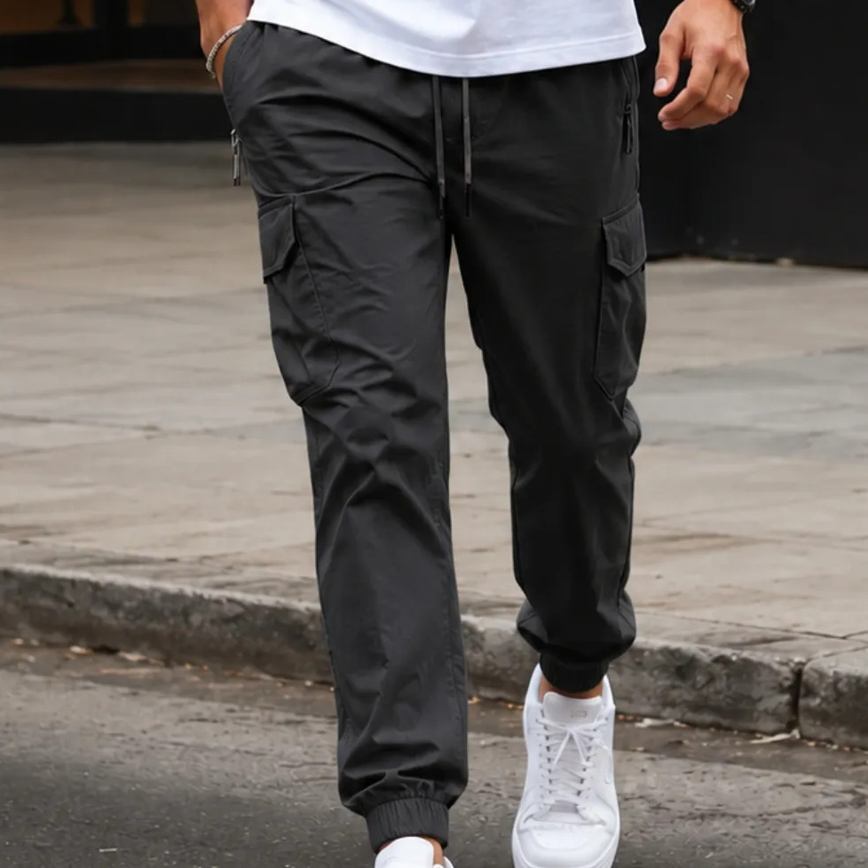 Calça Cargo Para Homem Slim Com Elastano Esportiva Preto G 44