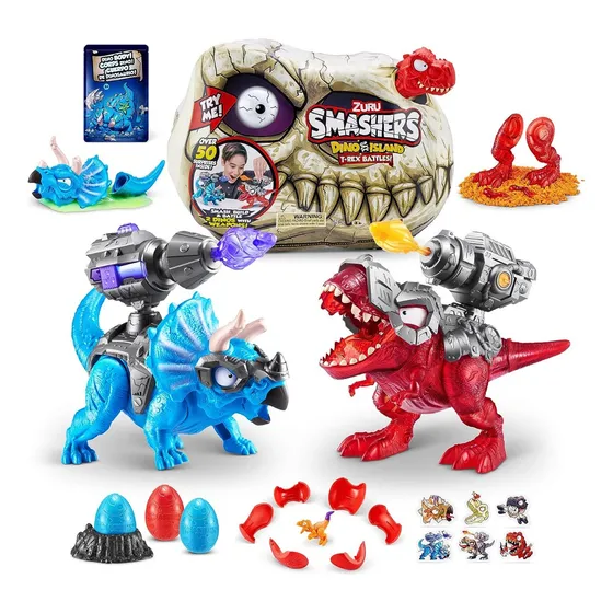 Smashers Dino Island T-rex Battles Zuru El Set Mas