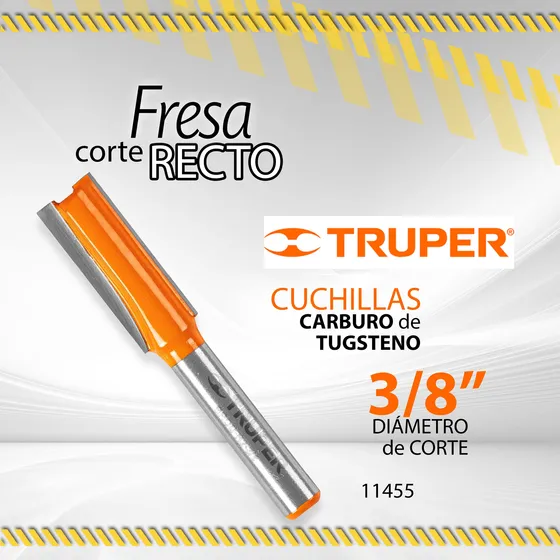 Fresa Truper Corte Recto 2f 3/8  11455 / 0000641