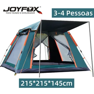 Barraca De Camping 3/4 Pessoas Para Acampar Upf 50+ Automatica 215*215*145cm Joyfox Cor Verde-claro Barraca De Camping 3/4 Pessoas Para Acampar Upf 50+ Automatica 215*215*145cm Joyfox Cor Verde-claro