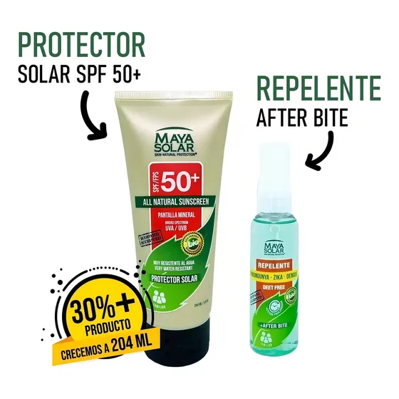 Kit De Bloqueador Solar Biodegradable Fps 50+ Con Repelente
