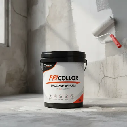 Tinta Emborrachada 18l Fricolor Para Paredes + Pincel Brinde Branco Gelo Brilhante