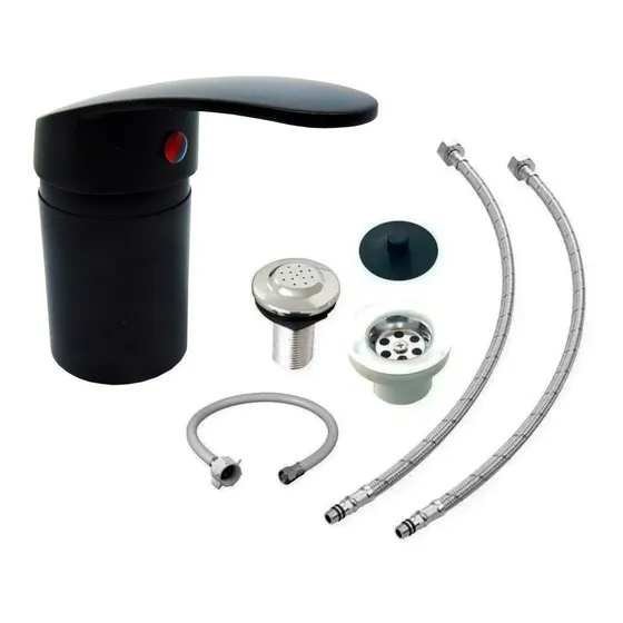 Grifería Baño Bidet Negro Monocomando Acabado Mate Completo