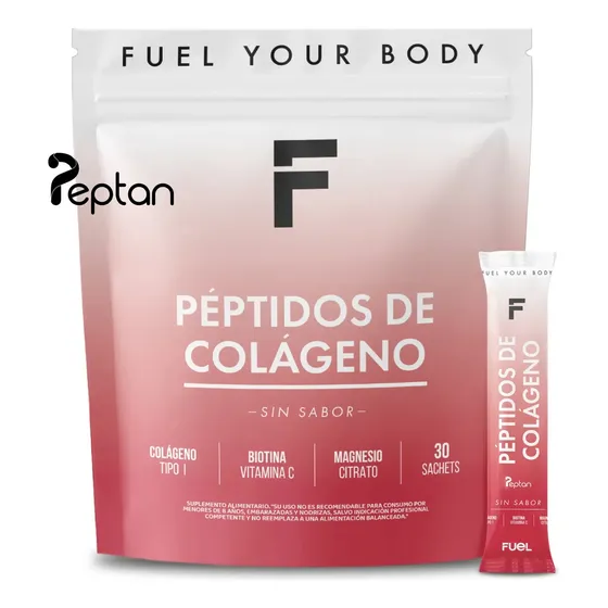 Péptidos De Colágeno Hidrolizado Peptan® , Vitamina C + Biotina y Magnesio | Fuel Nutrition | Sin Sabor | 30 Días