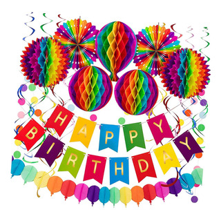 Colgar Pancarta De Feliz Cumpleaños Linternas De Papel Colgar Pancarta De Feliz Cumpleaños Linternas De Papel