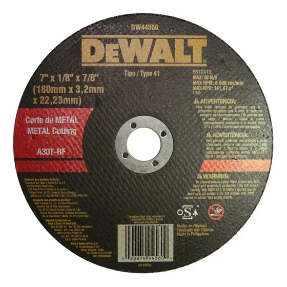 Disco Abrasivo Corte Metal 9 X 1/8 (3.2mm) - Dewalt