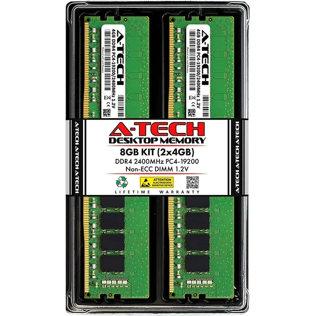 Memoria A-tech 8gb (2 X 8gb) Ddr4 2400 Mhz Udimm Pc4 19200