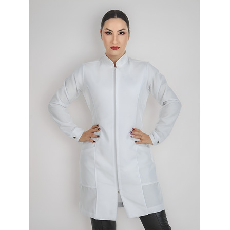 Jaleco Feminino Zíper Manga Longa Acinturado Várias Cores Jaleco Feminino Zíper Manga Longa Acinturado Várias Cores