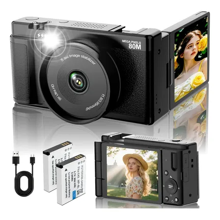 Câmera Digital 4k Compacta Autofoco Zoom Portátil Viagem Preto
