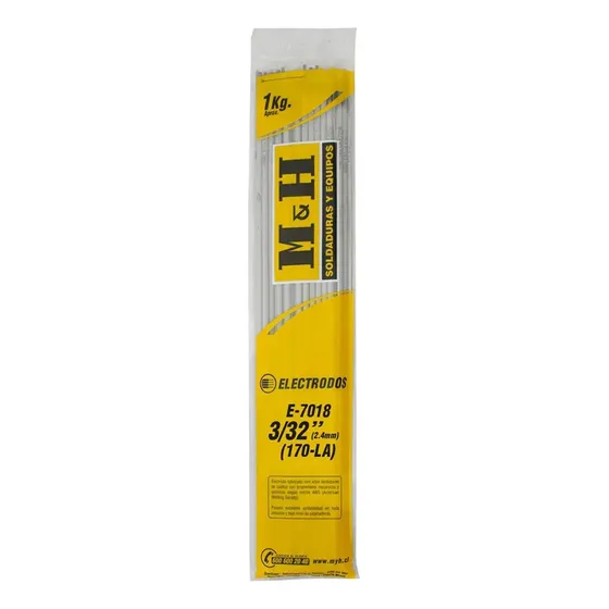 Electrodo Soldadura M&h - 170la - 7018 - 3/32 - 1kg. Gris