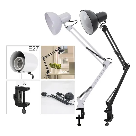 Lampara De Mesa Escritorio Bombillo Brazo Flexible Ajustable