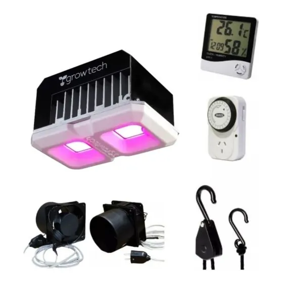 Kit Luz Led Indoor Growtech 100w Completo Ideal Carpa 40x40